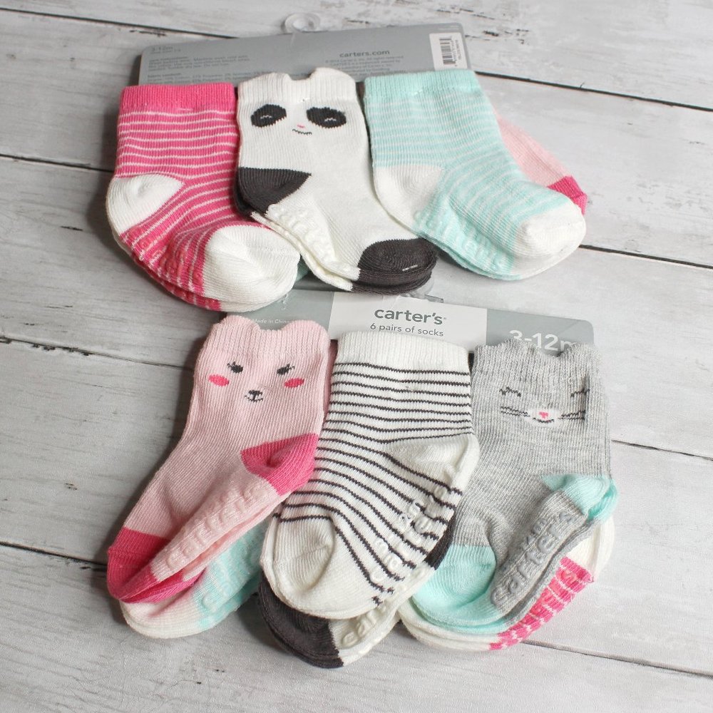 Carter's Baby Girl's Socks Set Size 3-12 Months 12 Pair Lot
